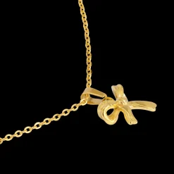 Pretty Ribbon Necklace Gold
