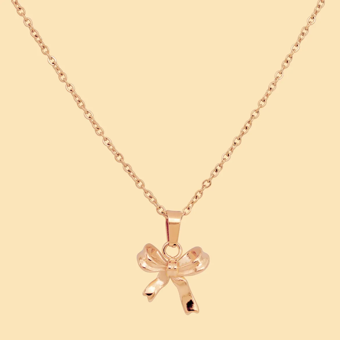 Pretty Ribbon Necklace Roségold