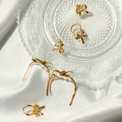 Pretty Ribbon Studs Roségold