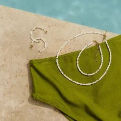 Puka Shell Hoop Studs Roségold