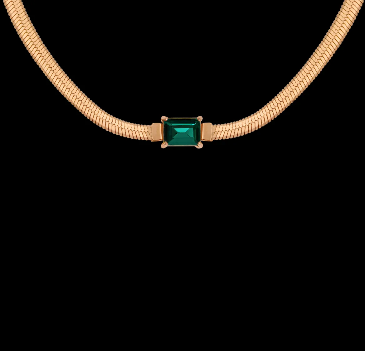 Radiant Emerald Necklace Roségold