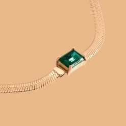 Radiant Emerald Necklace Roségold