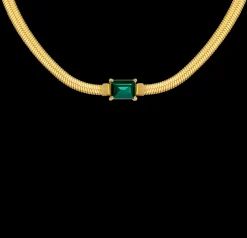Radiant Emerald Necklace Gold
