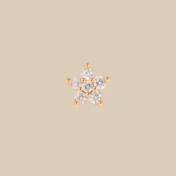 Radiant Flower Piercing Stud Roségold