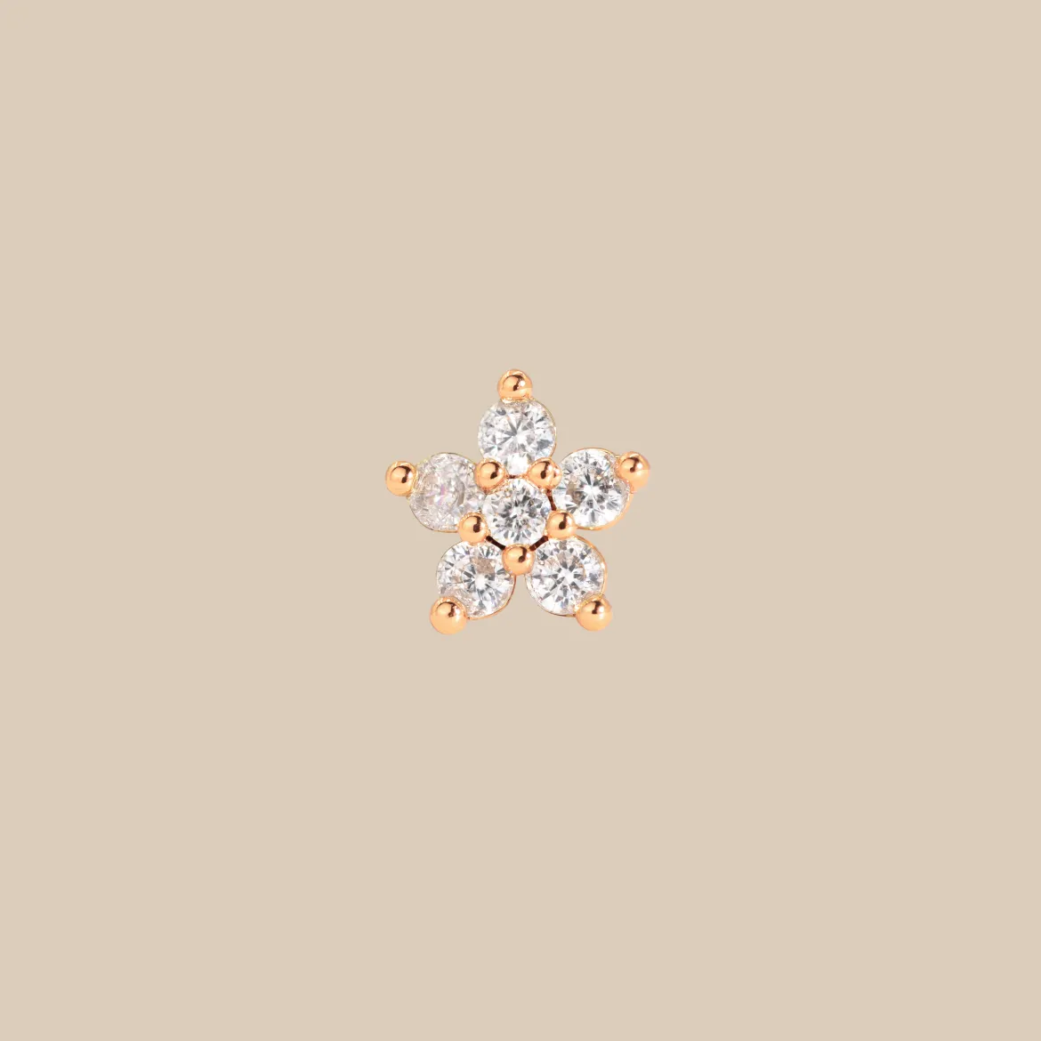 Radiant Flower Piercing Stud Roségold