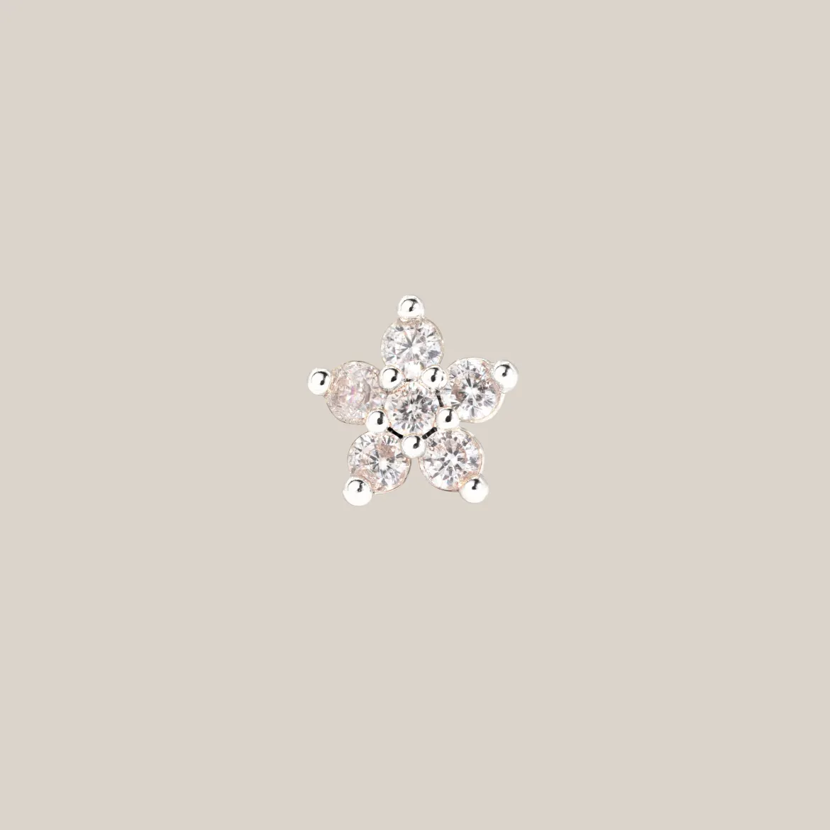 Radiant Flower Piercing Stud Silber