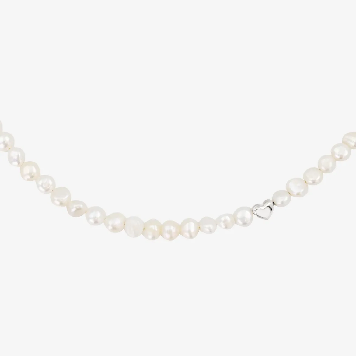 Retro Love Pearl Necklace Silber