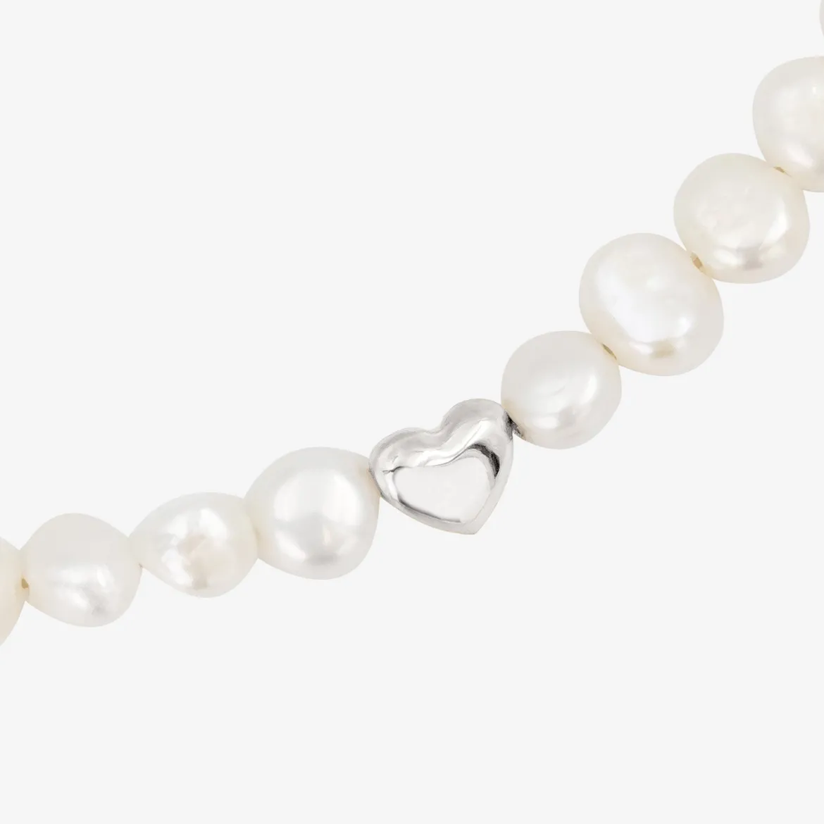 Retro Love Pearl Necklace Silber