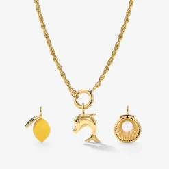 Rope Chain Charm Necklace Set