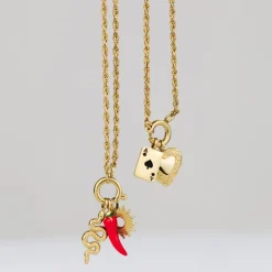 Rope Chain Charm Necklace Set