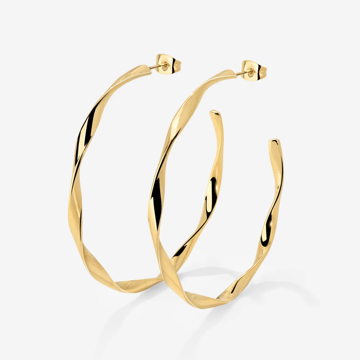 Sahira Hoop Studs Large Gold