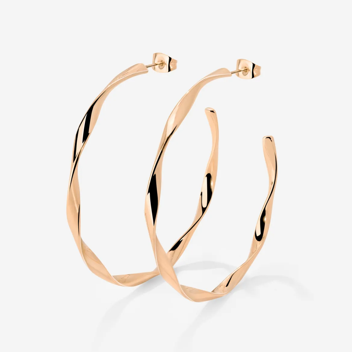 Sahira Hoop Studs Large Roségold