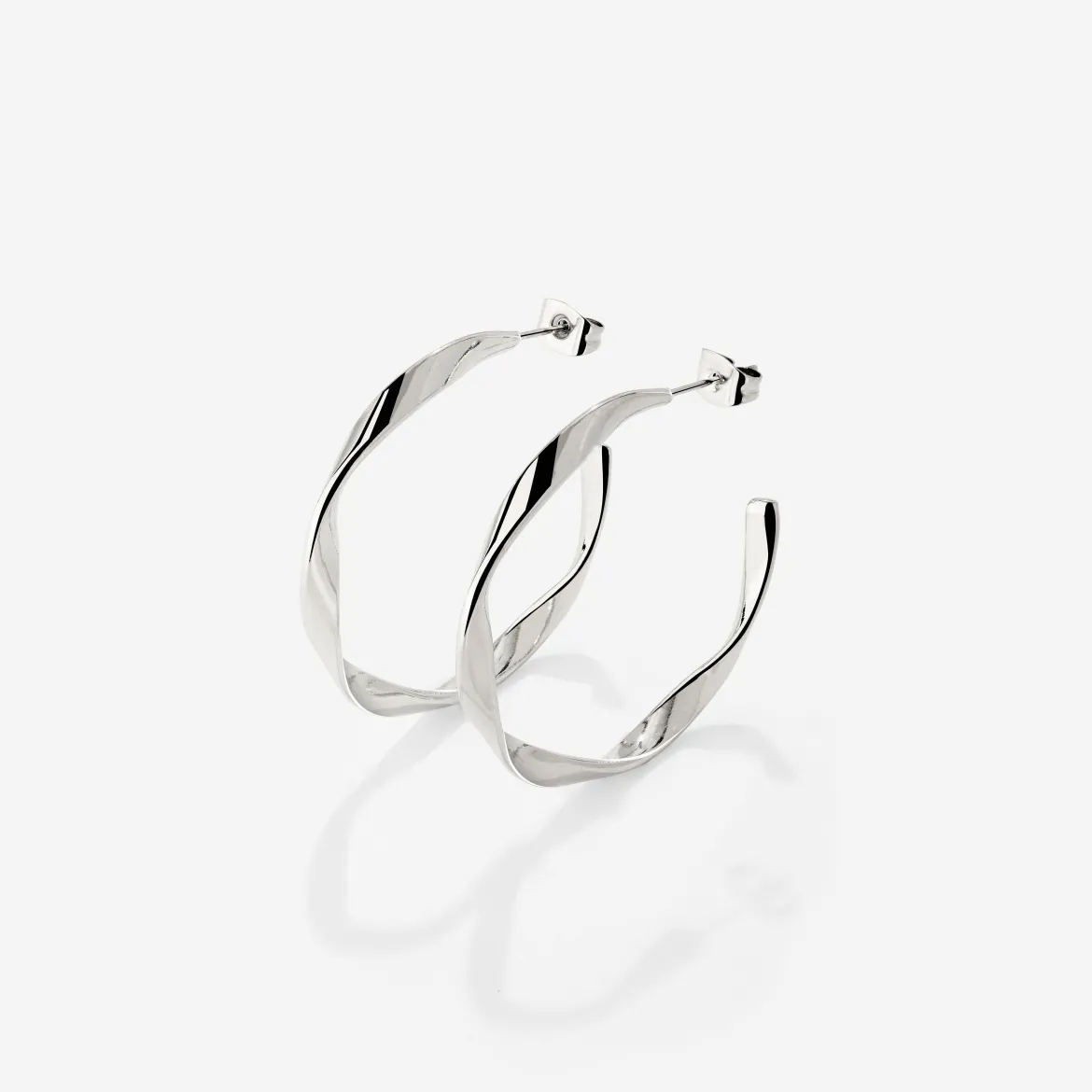 Sahira Hoop Studs Medium Silber