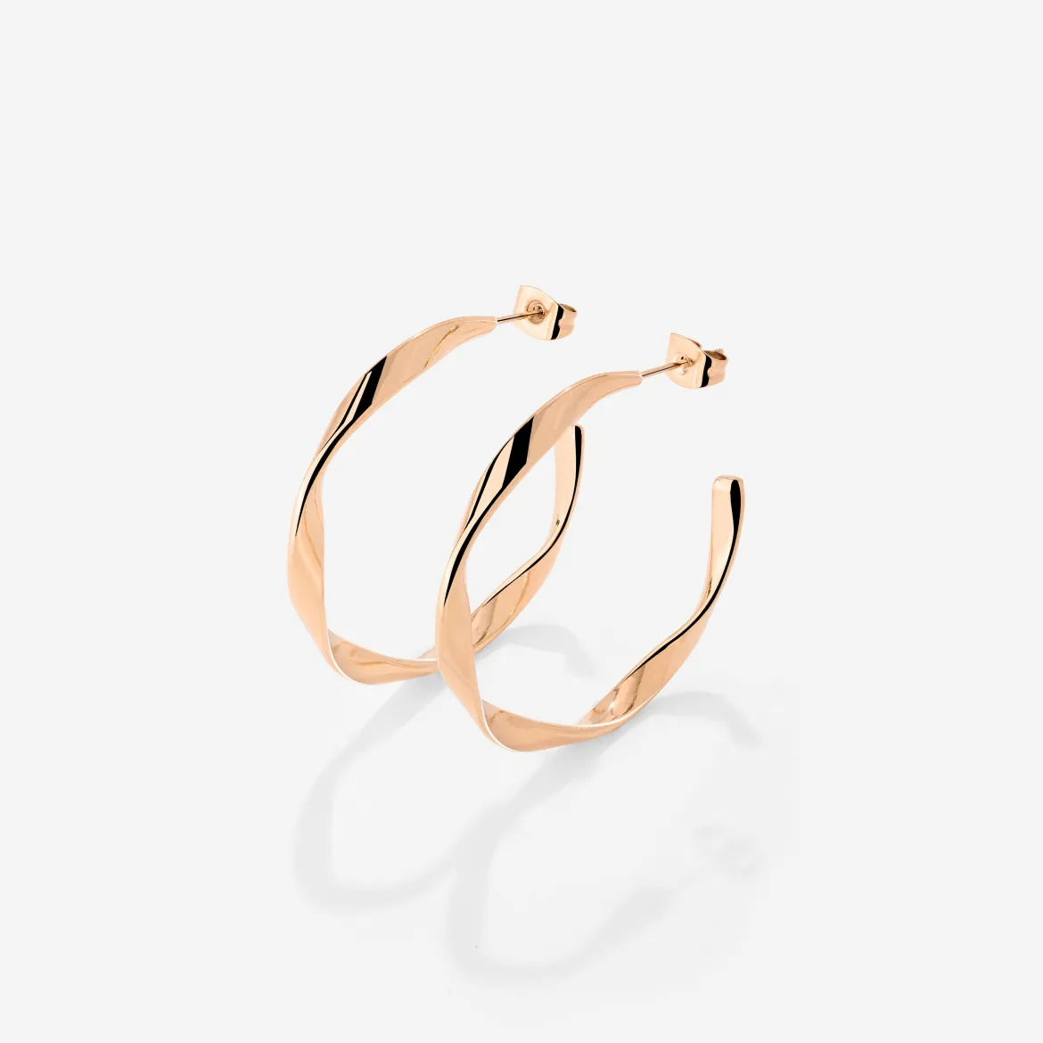 Sahira Hoop Studs Medium Roségold