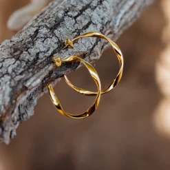 Sahira Hoop Studs Medium Roségold