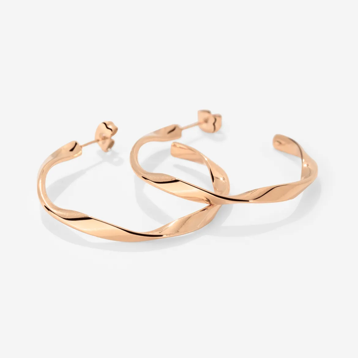 Sahira Hoop Studs Medium Roségold