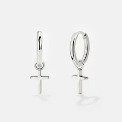 Saints Cross Hoop Set Small Silber