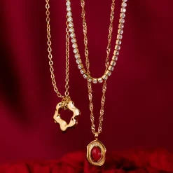 Scarlet Treasure Necklace Roségold