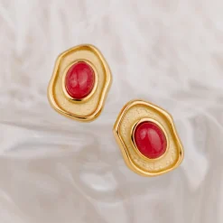 Scarlet Treasure Studs Gold