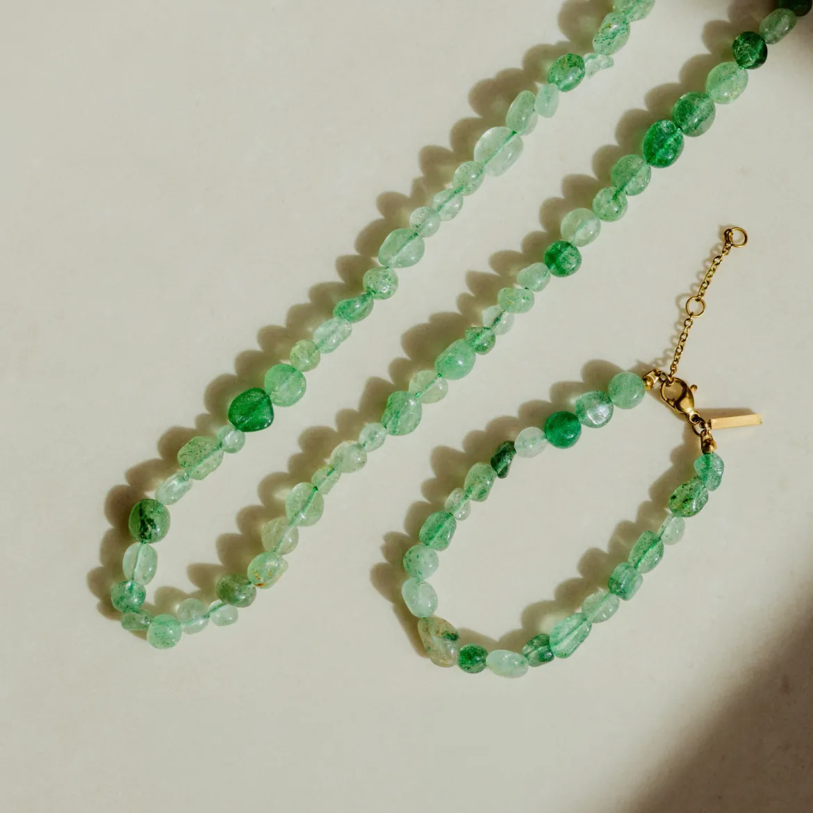 Sea Glass Necklace Gold