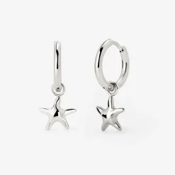 Sea Star Hoop Set Small Silber