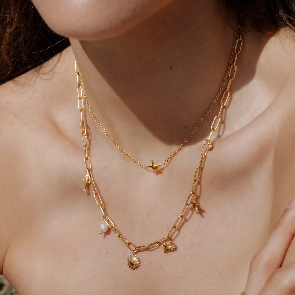 Seaside Treasures Necklace Gold