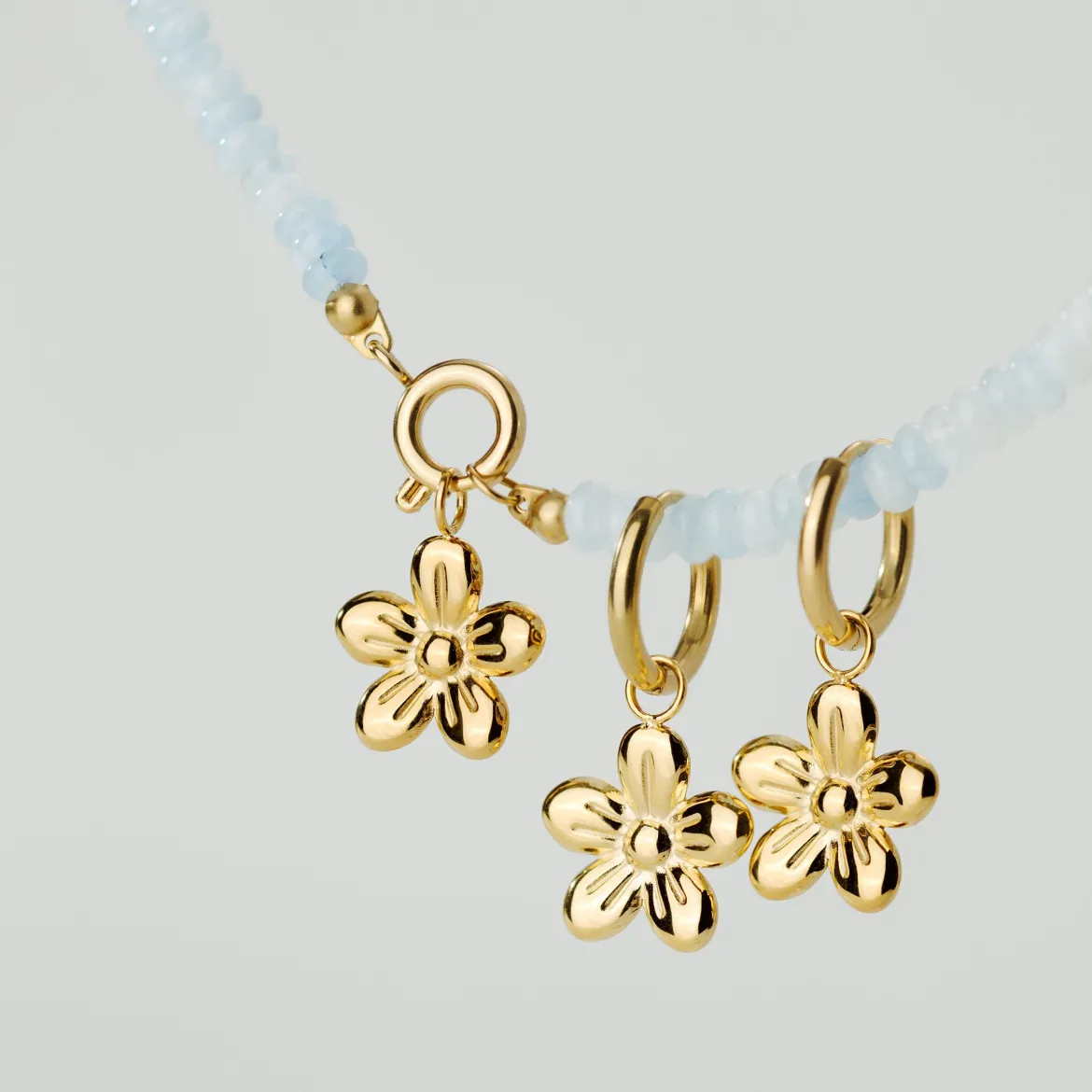 Seastone Charm Necklace Roségold