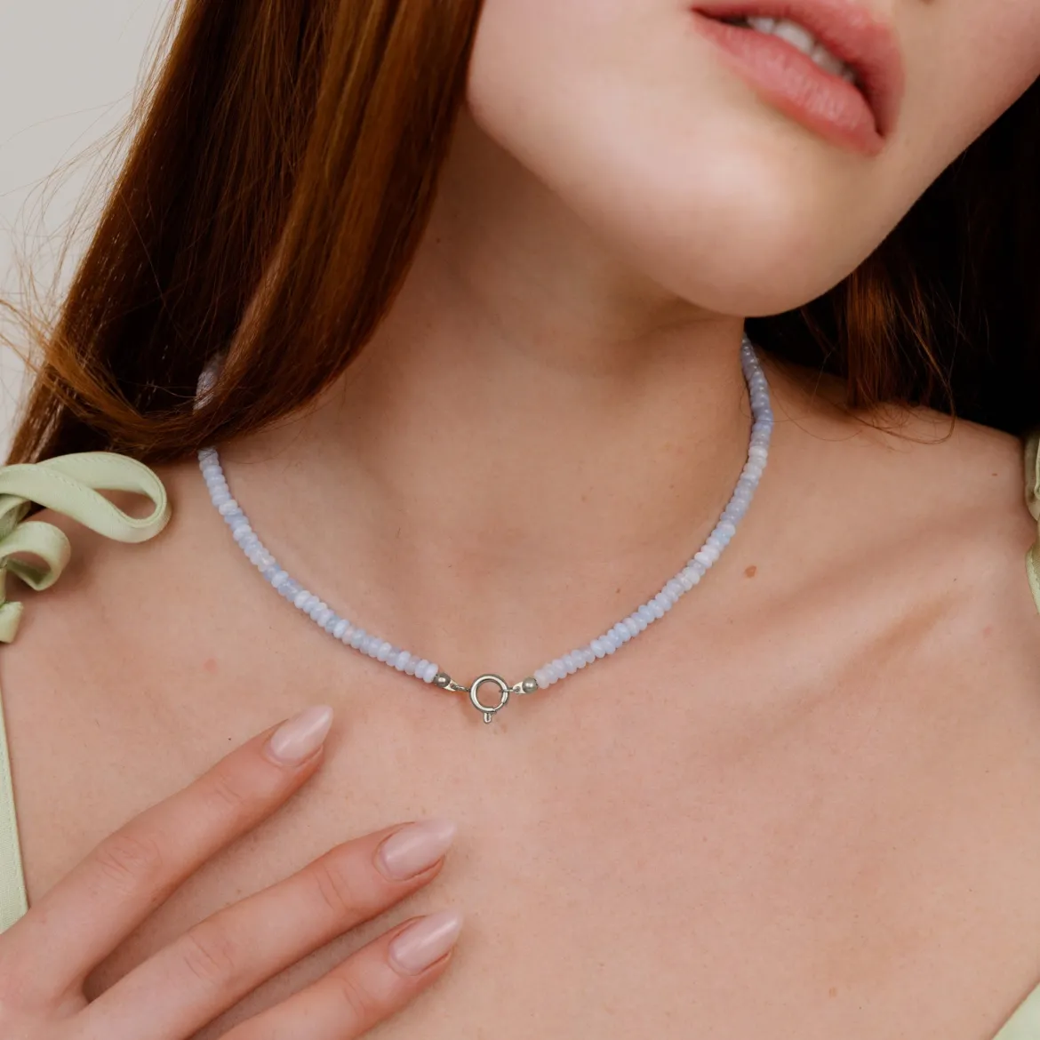 Seastone Charm Necklace Silber