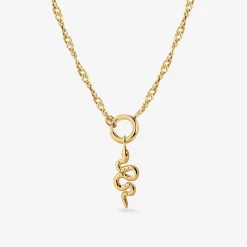 Serpent Singapore Chain Necklace Set Gold