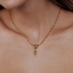 Serpent Singapore Chain Necklace Set Gold