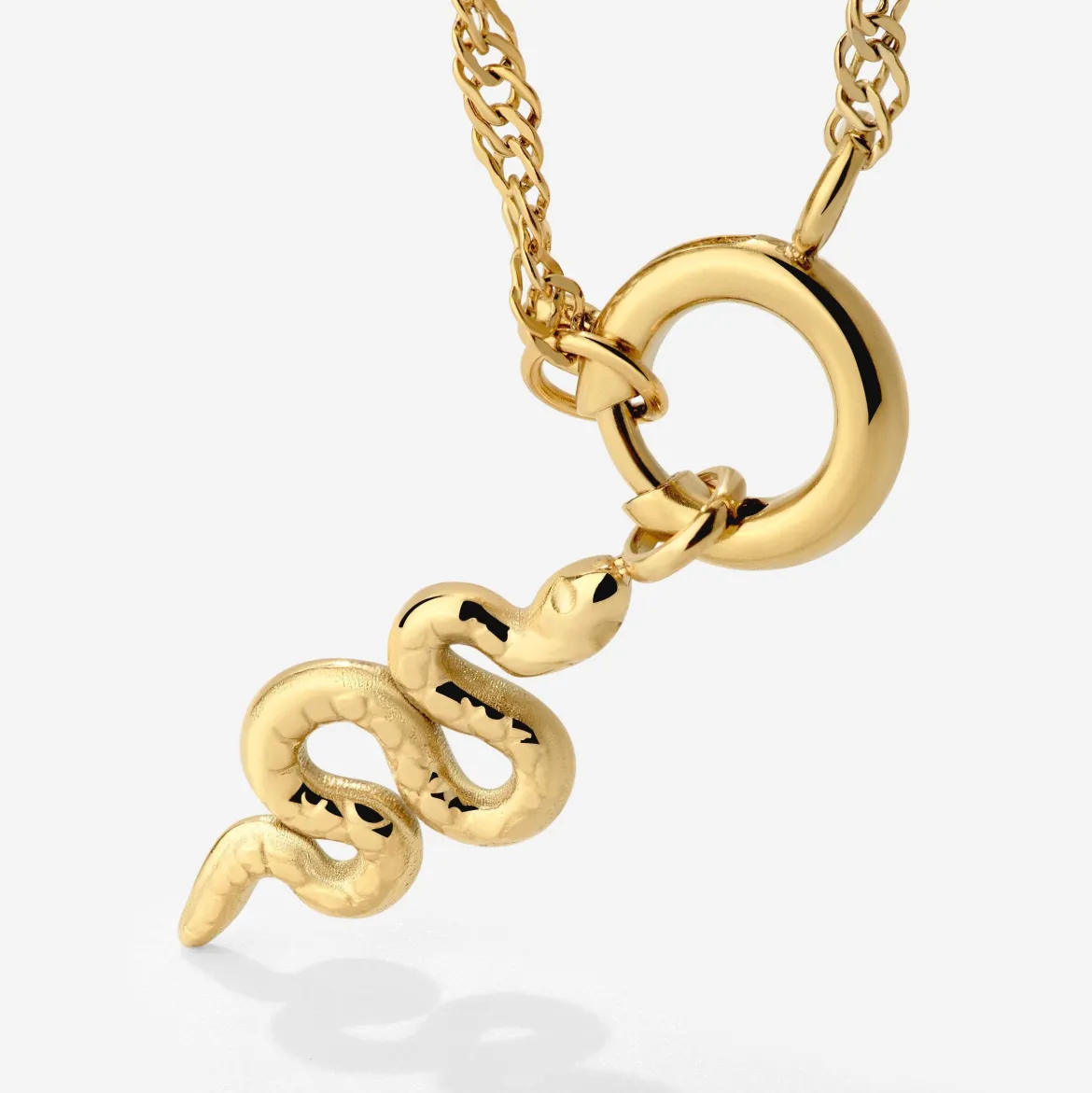 Serpent Singapore Chain Necklace Set Gold