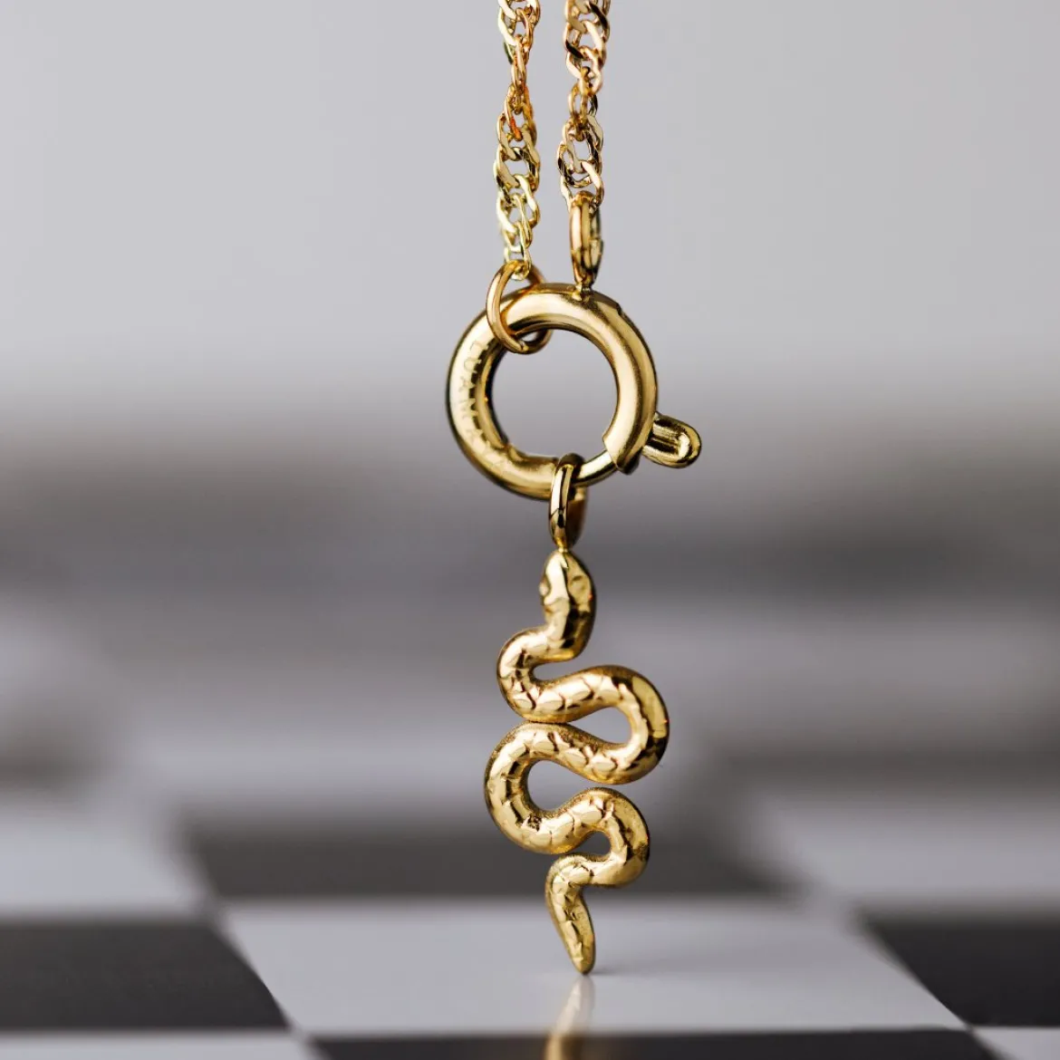 Serpent Singapore Chain Necklace Set Roségold