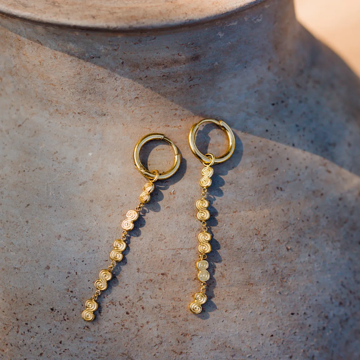Serpent's Whisper Hoop Set Small Gold