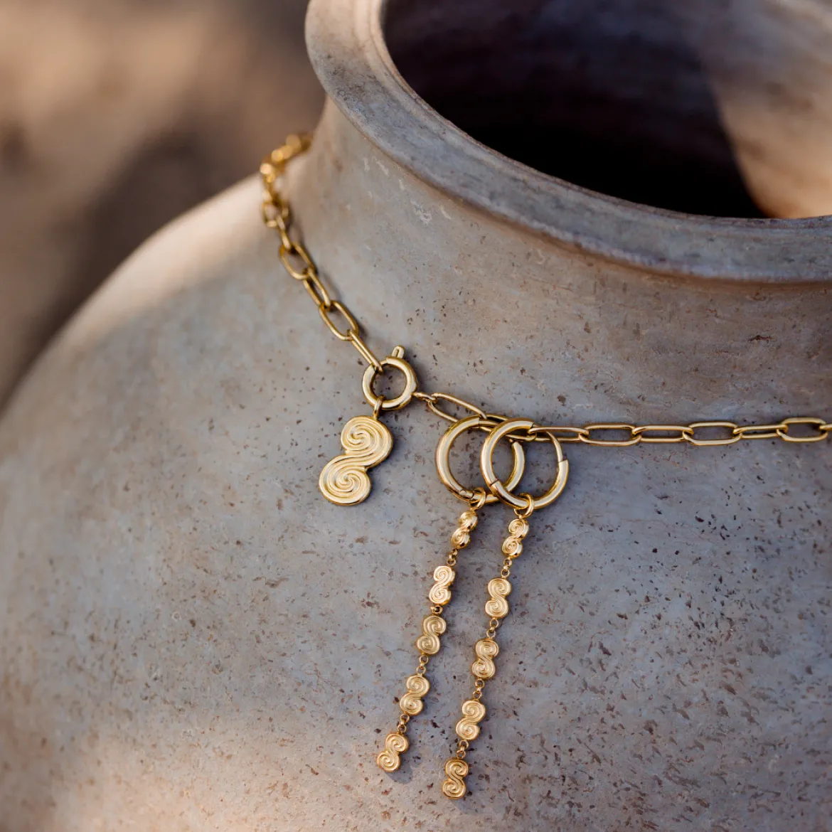 Serpent's Whisper Hoop Set Small Roségold