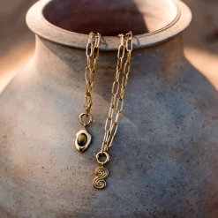 Serpent's Whisper Oval Links Necklace Set Roségold
