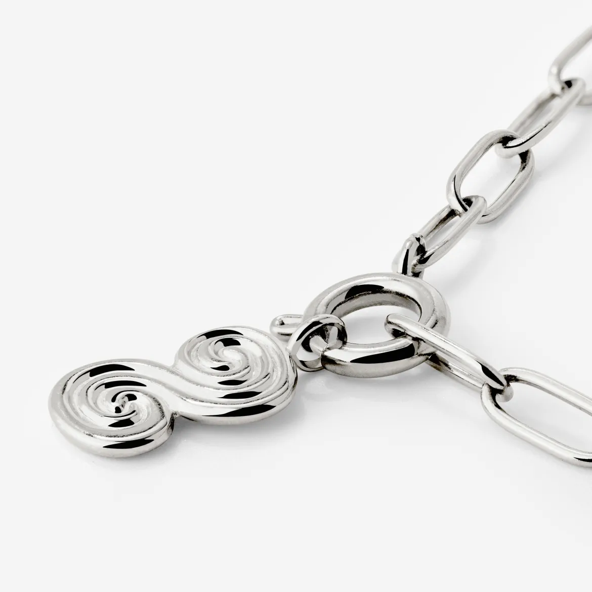 Serpent's Whisper Oval Links Necklace Set Silber