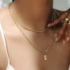 Serpent's Whisper Oval Links Necklace Set Gold