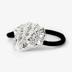 Shell Hair Tie Black - Gold