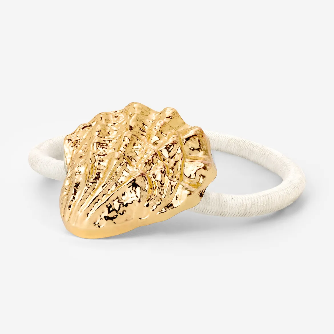 Shell Hair Tie Creme - Gold