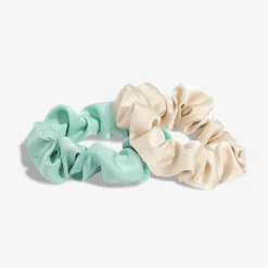 Shimmering Scrunchie Bundle Small - Green / Beige