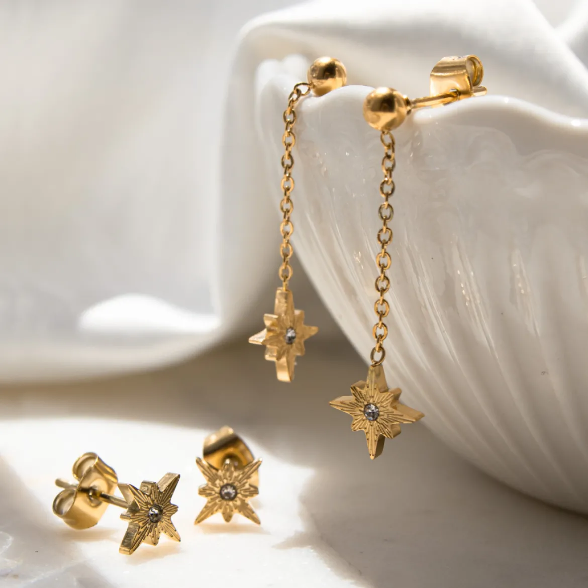 Shiny Anna Stud Earrings Roségold