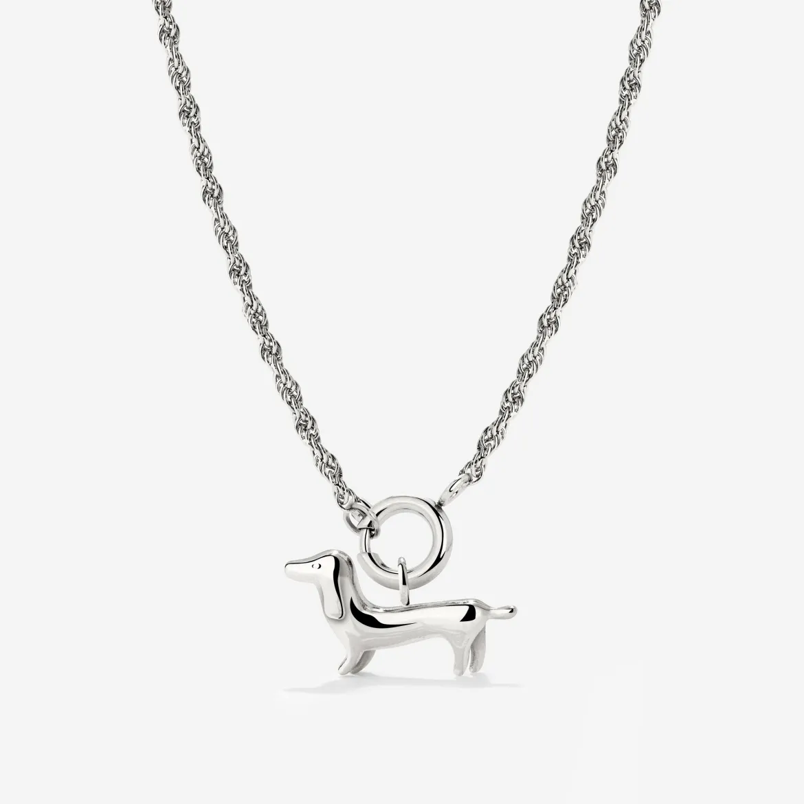 Shorty Rope Chain Necklace Set Silber
