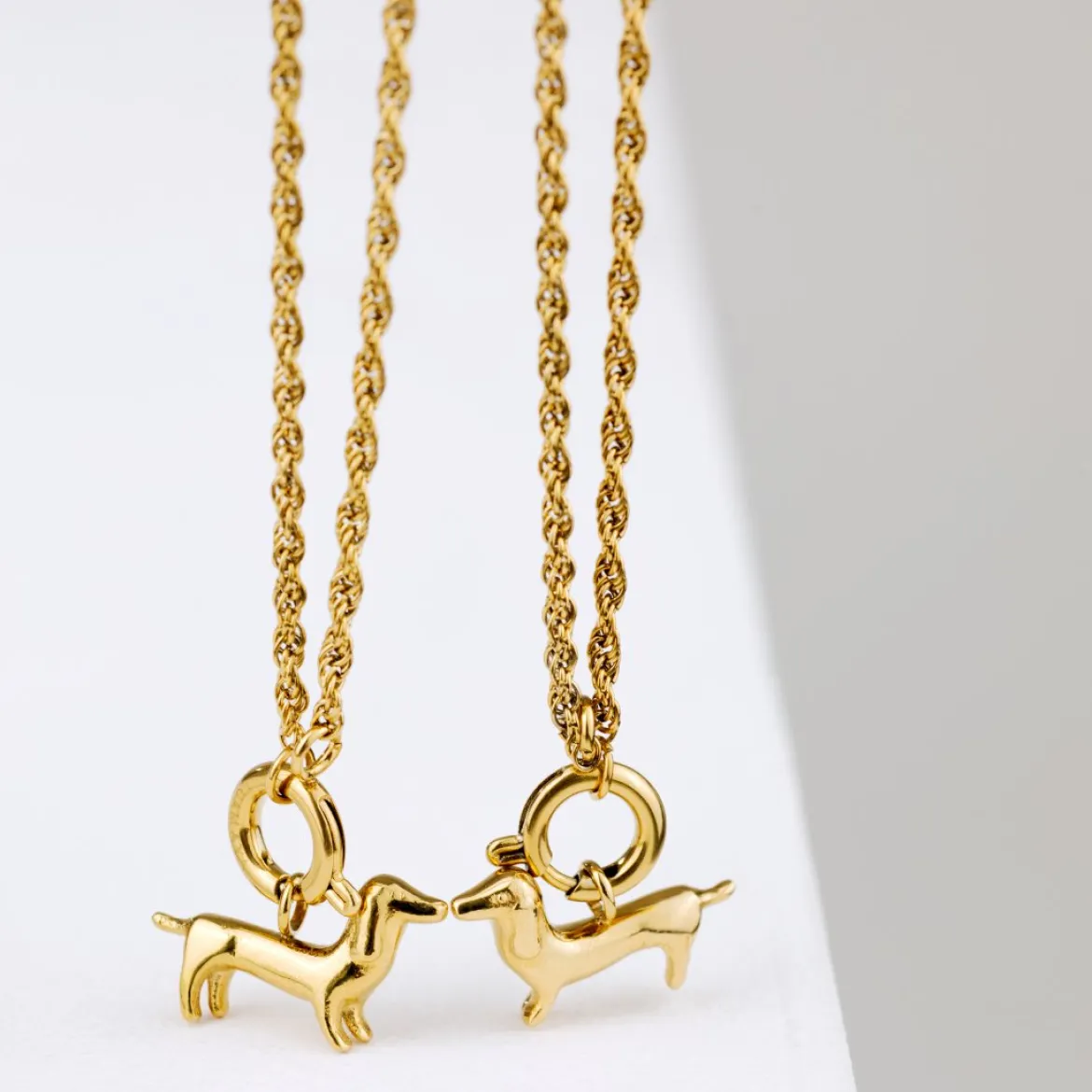 Shorty Rope Chain Necklace Set Silber