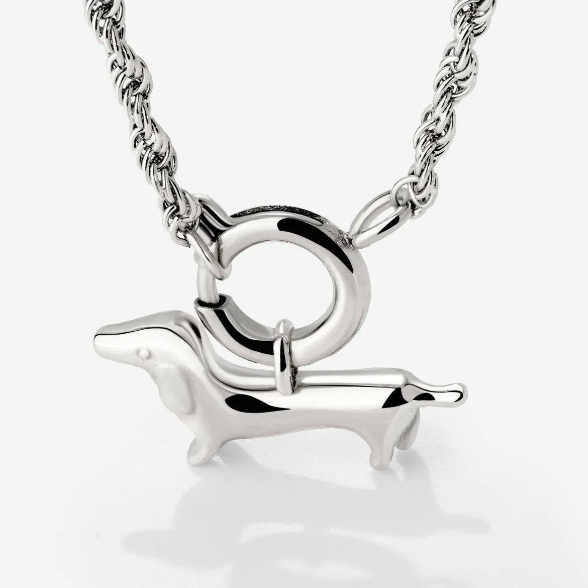 Shorty Rope Chain Necklace Set Silber