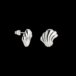 Simple Wave Studs Silber