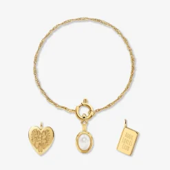 Singapore Chain Charm Bracelet Set