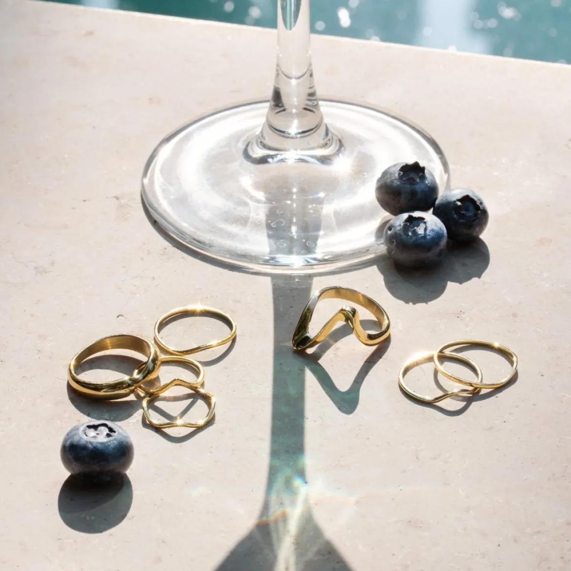 Skinny Dip Ring Duo Gold