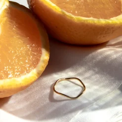 Slim Wave Ring Silber