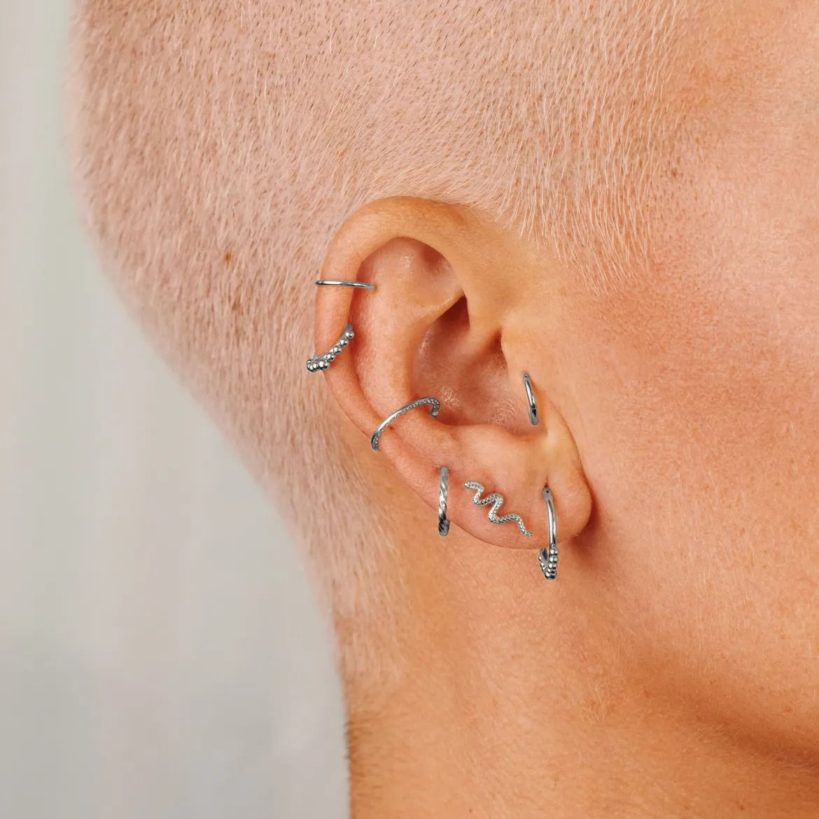 Snake Piercing Silber