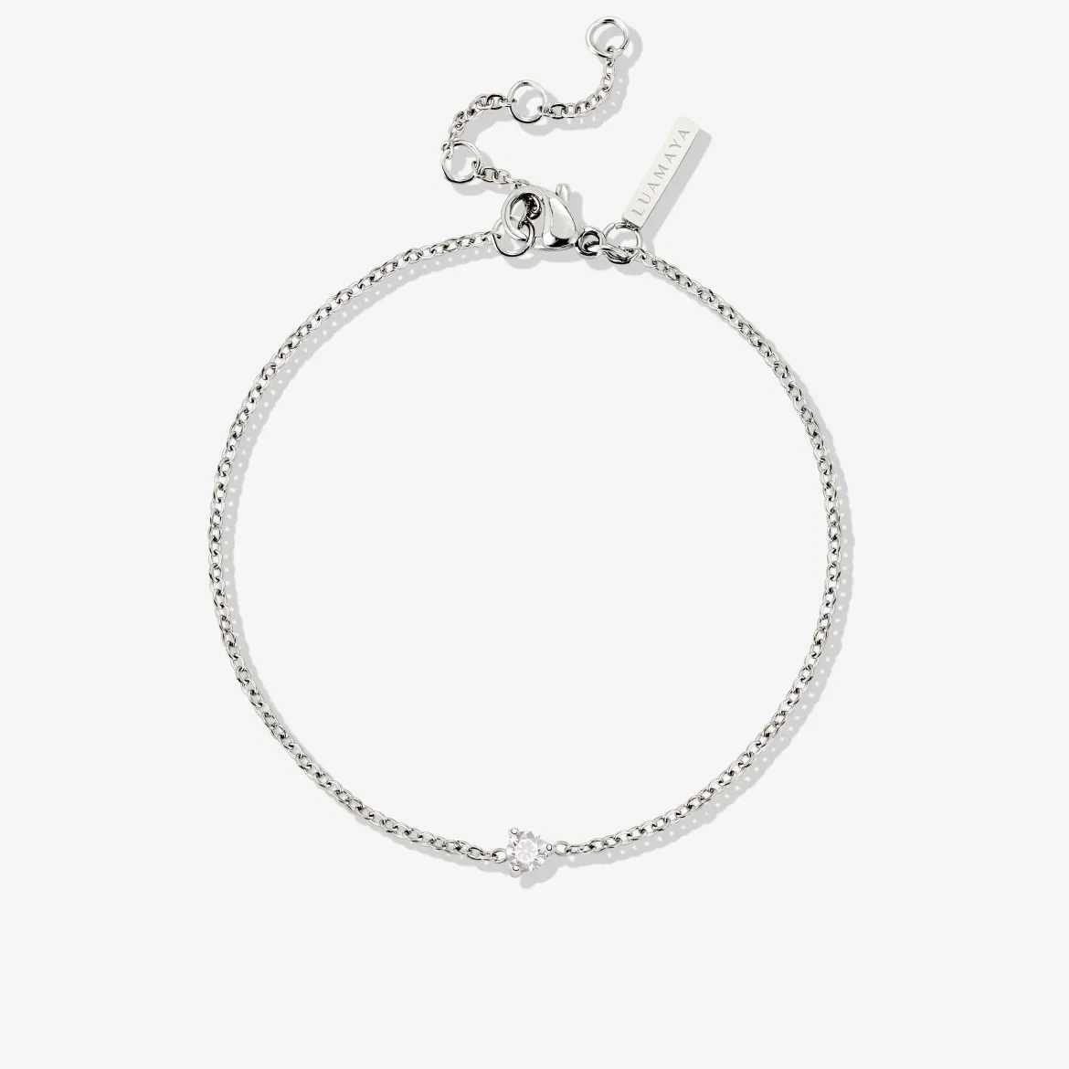 Solitaire Stone Bracelet Silber